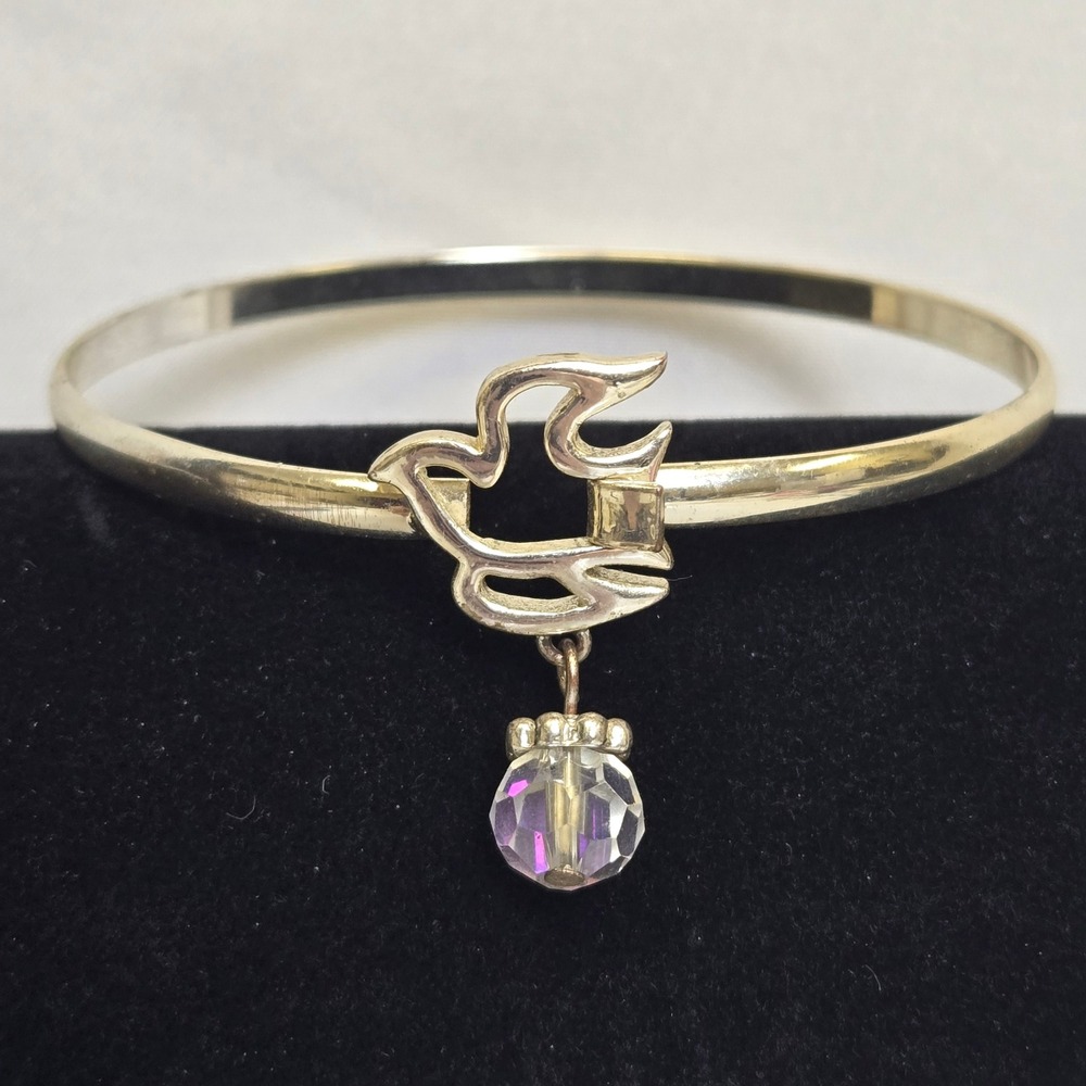 Dove‎ Bangle Hook Bracelet, Charm, Silver Tone, Minimalist